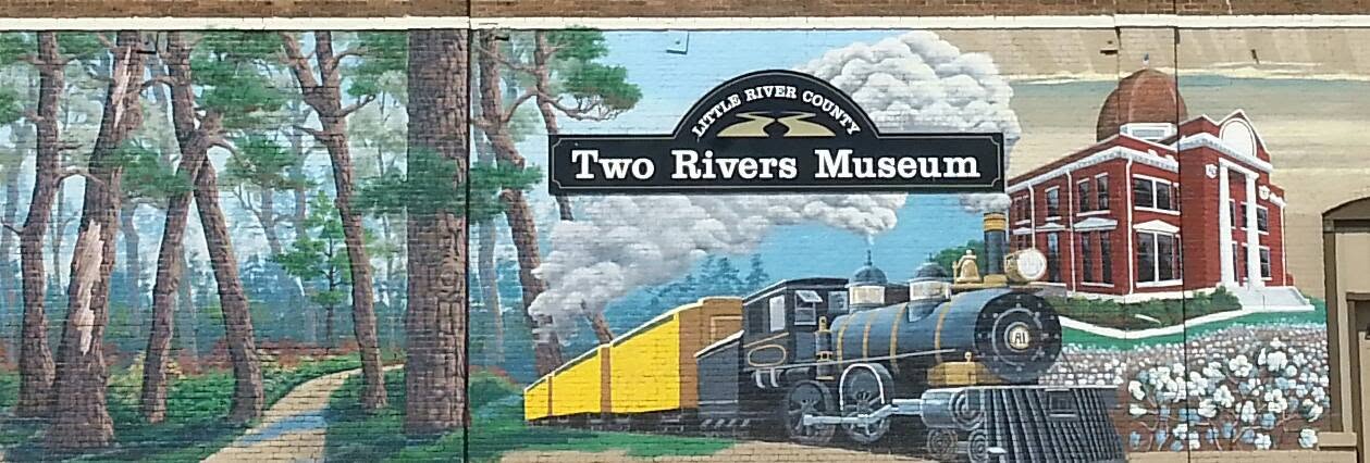 Real photograph of a Two Rivers Museum mural featuring local history