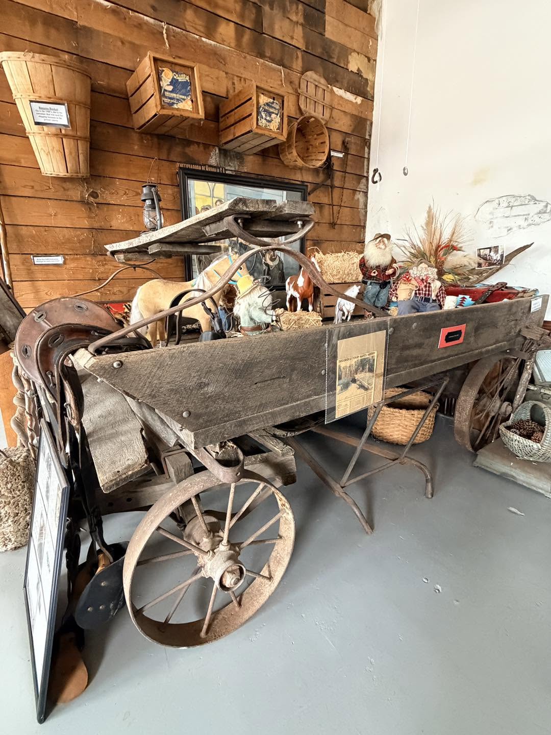 Authentic photograph of a wooden wagon in the museum